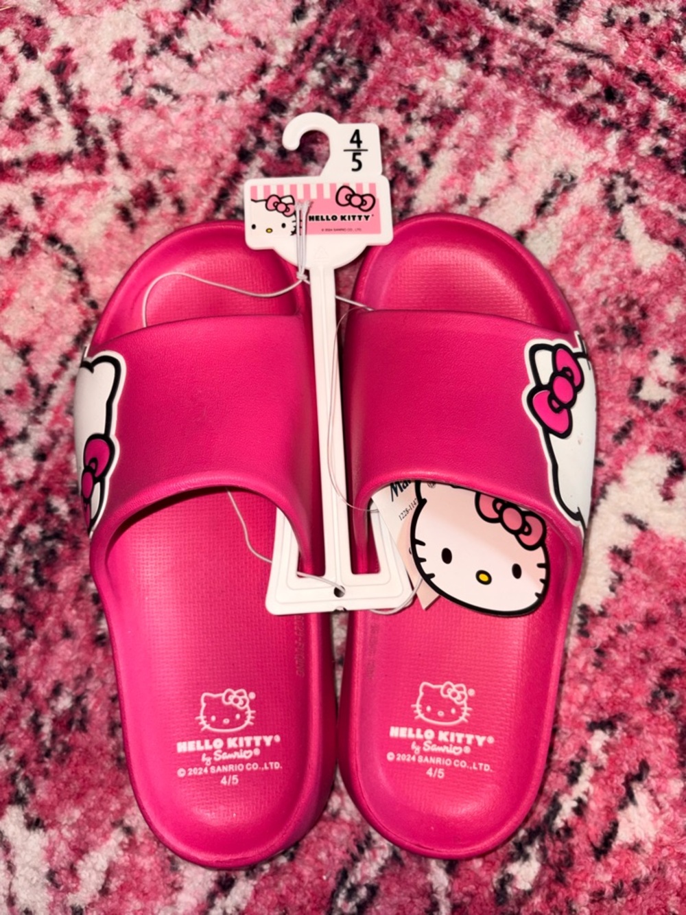 Hello Kitty Hot Pink Kids Slide Sandals